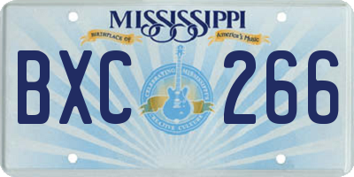 MS license plate BXC266