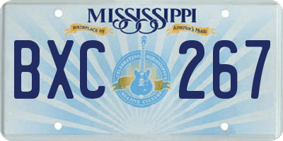 MS license plate BXC267