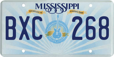 MS license plate BXC268