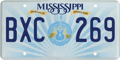 MS license plate BXC269