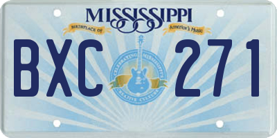 MS license plate BXC271