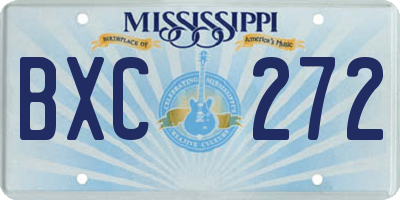 MS license plate BXC272