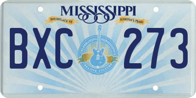 MS license plate BXC273