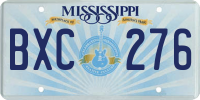 MS license plate BXC276