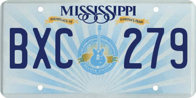 MS license plate BXC279