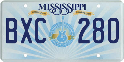 MS license plate BXC280