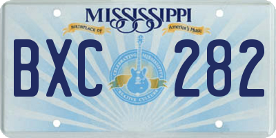 MS license plate BXC282