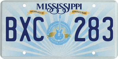 MS license plate BXC283