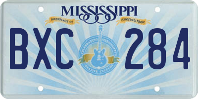 MS license plate BXC284