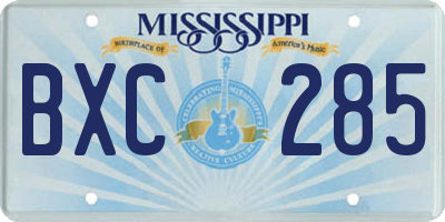 MS license plate BXC285