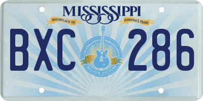 MS license plate BXC286