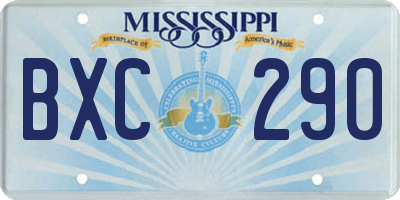 MS license plate BXC290