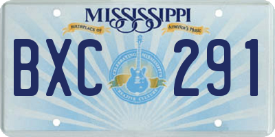 MS license plate BXC291