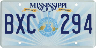 MS license plate BXC294