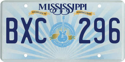 MS license plate BXC296