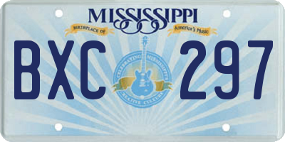 MS license plate BXC297
