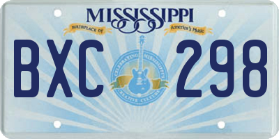 MS license plate BXC298