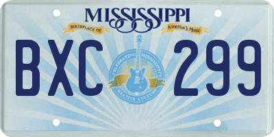 MS license plate BXC299