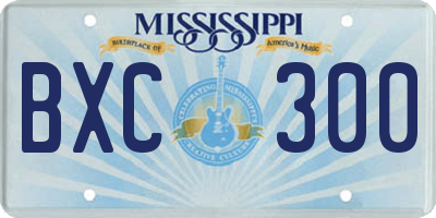MS license plate BXC300