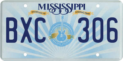 MS license plate BXC306
