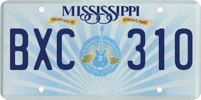 MS license plate BXC310