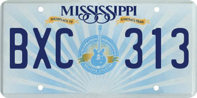 MS license plate BXC313
