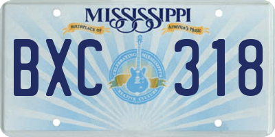 MS license plate BXC318