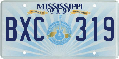 MS license plate BXC319