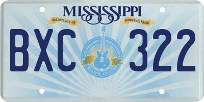 MS license plate BXC322