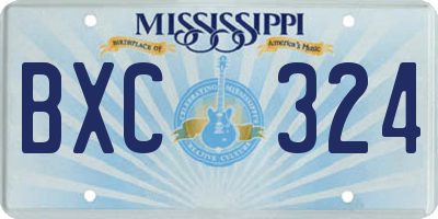 MS license plate BXC324
