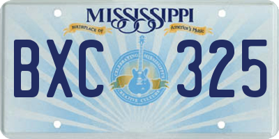 MS license plate BXC325