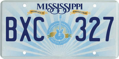 MS license plate BXC327