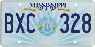 MS license plate BXC328