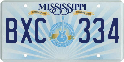 MS license plate BXC334