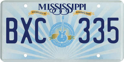 MS license plate BXC335