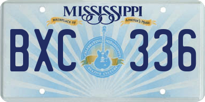MS license plate BXC336
