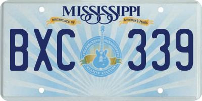 MS license plate BXC339