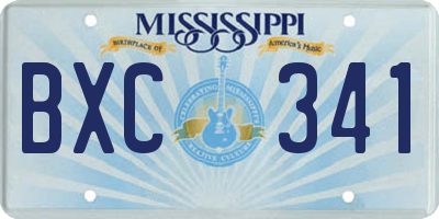 MS license plate BXC341
