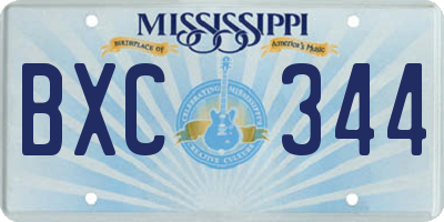 MS license plate BXC344