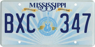 MS license plate BXC347