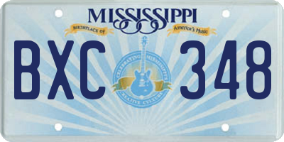 MS license plate BXC348