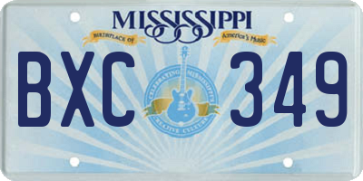 MS license plate BXC349