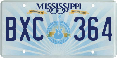 MS license plate BXC364