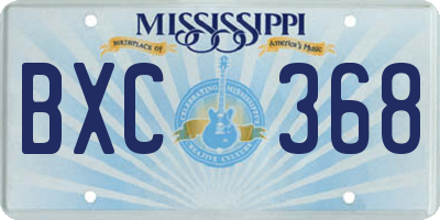 MS license plate BXC368