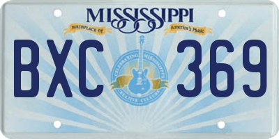 MS license plate BXC369