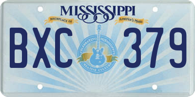 MS license plate BXC379