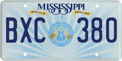 MS license plate BXC380