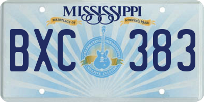 MS license plate BXC383