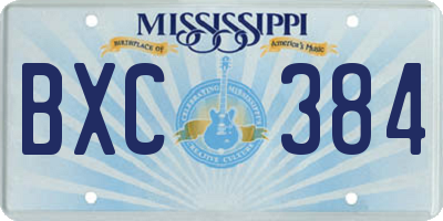 MS license plate BXC384