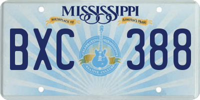 MS license plate BXC388